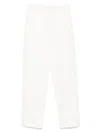 Emporio Armani Cotton Trousers With Ankle Zips And Side Slits In White
