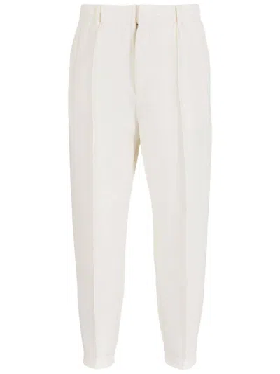 Emporio Armani Cotton Trousers In White