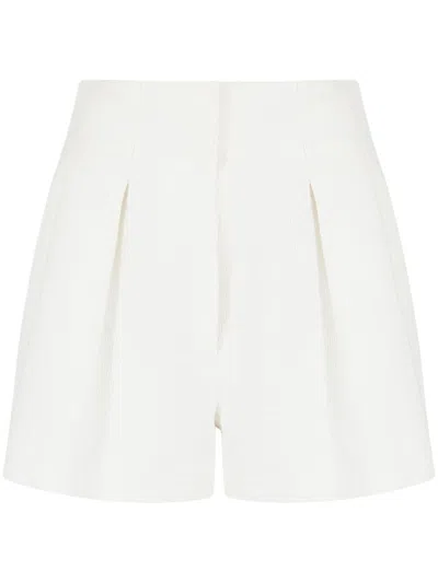 Emporio Armani Cotton Tweed Shorts In White