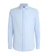 Emporio Armani Icon Shirt In Tropical Light Wool Canvas In White
