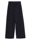 Emporio Armani Cotton Wide-leg Trousers In Blue