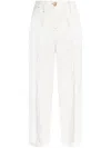 Emporio Armani High-waisted Wide Leg Trousers In White