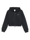Emporio Armani Cotton Zipped Hoodie In Black