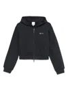 Emporio Armani Cotton Zipped Hoodie In Black