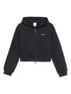 Emporio Armani Cotton Zipped Hoodie In Black