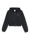 Emporio Armani Cotton Zipped Hoodie In Blue