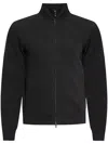 Emporio Armani Cotton Zipped Sweatshirt In Black