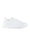 Emporio Armani Man Sneakers White Size 6.5 Leather, Textile Fibers In White