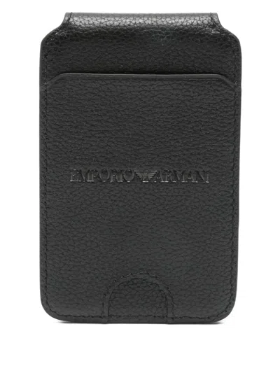 Emporio Armani Credit Card Holder In Brown