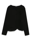 Emporio Armani Ruffle Hem Crepe Blazer Jacket