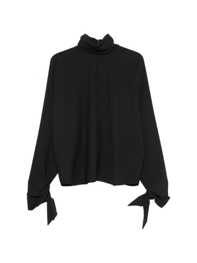 Emporio Armani Crepe Blouse In Black