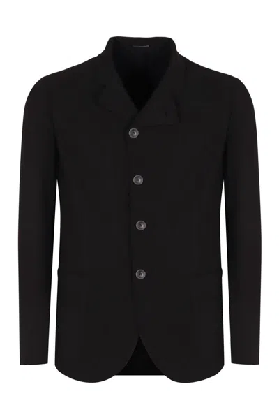 Emporio Armani Button Jacket In Black
