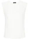 Emporio Armani Sleeveless Crepe De Chine Blouse In White