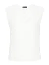 Emporio Armani Sleeveless Crepe De Chine Blouse In White