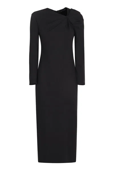 Emporio Armani Crepe Dress In Black