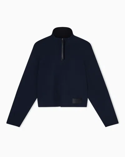 Emporio Armani Crêpe-jersey, Zip-up Sweatshirt In Multi