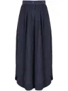 Emporio Armani Wide-leg Cropped Trousers In Blue