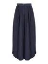 Emporio Armani Wide-leg Cropped Trousers In Blue