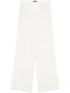 Emporio Armani Gathered Wide-leg Trousers In White