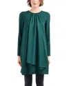 Emporio Armani Crepe Satin Drape Front Dress In Uranus Green