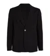 Emporio Armani Crepe Single-breasted Blazer In Black
