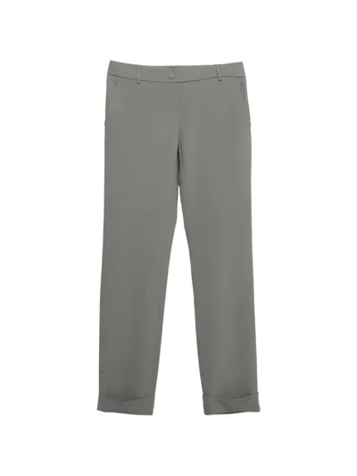 Pre-owned Emporio Armani Crepe Slim-fit Trousers In Gray
