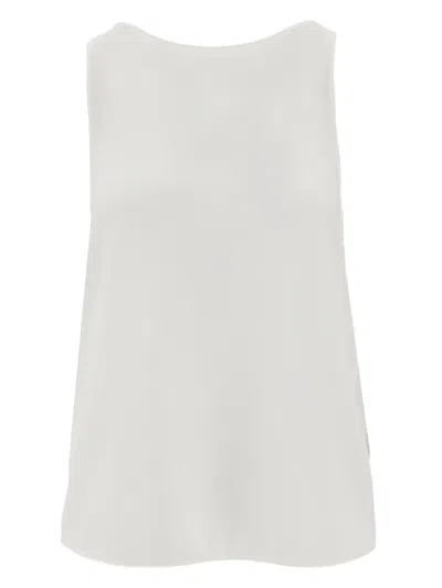 Emporio Armani Crepe Top In Weiss