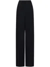 Emporio Armani Women's Crepe Wide-leg Trousers In Blue
