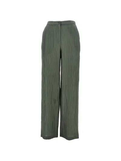 Emporio Armani Crepe Trousers In Green
