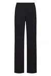 Emporio Armani Women's Crepe Wide-leg Trousers In Blue