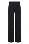 Emporio Armani Women's Crepe Wide-leg Trousers In Blue