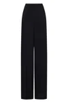 Emporio Armani Women's Crepe Wide-leg Trousers In Blue