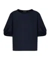 Emporio Armani Crew Neck Blouse In Navy Blue