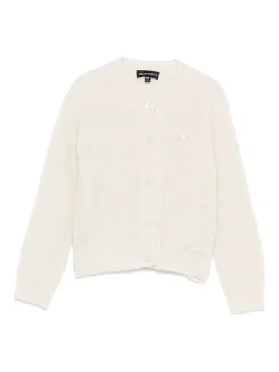 Emporio Armani Kids' Crew-neck Cardigan In Neutral