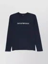 Emporio Armani Crew Neck Cotton Blend Long Sleeves Pajamas In Blue