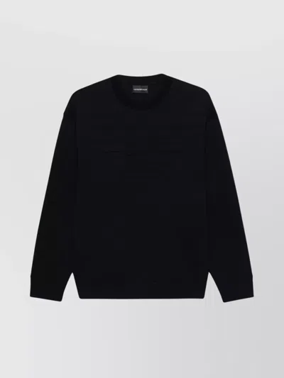 Emporio Armani Eagle-embossed Sweatshirt In Navy Blue