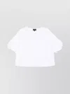 Emporio Armani Crew Neck Cotton Blouse With Short Sleeves