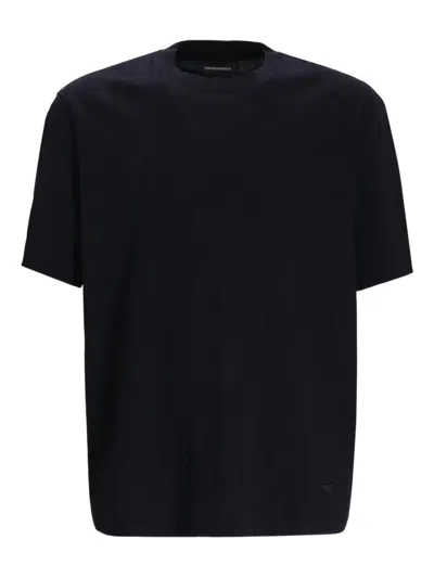 Emporio Armani Crew-neck Cotton T-shirt In Black