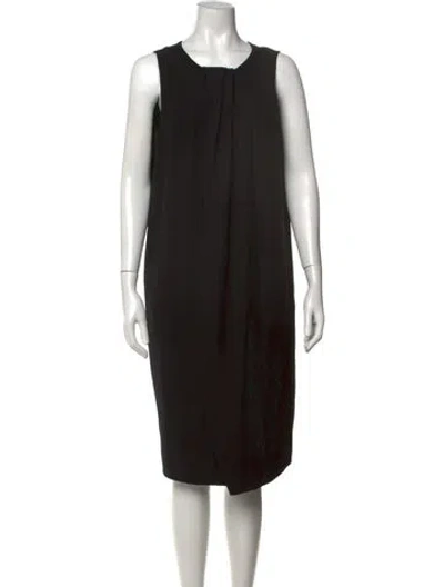 Pre-owned Emporio Armani Crew Neck Knee-length Dress In Black
