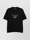 Emporio Armani Crew Neck Logo T-shirt Straight Hem In Schwarz 1