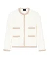 Emporio Armani Ottoman Stitch Knit Jacket With Fringe Hems