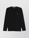 Emporio Armani Eagle-logo Cotton Pajama Top In Black