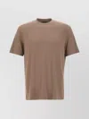 Emporio Armani Crew Neck Micro Eagle Embroidery T-shirt In Brown