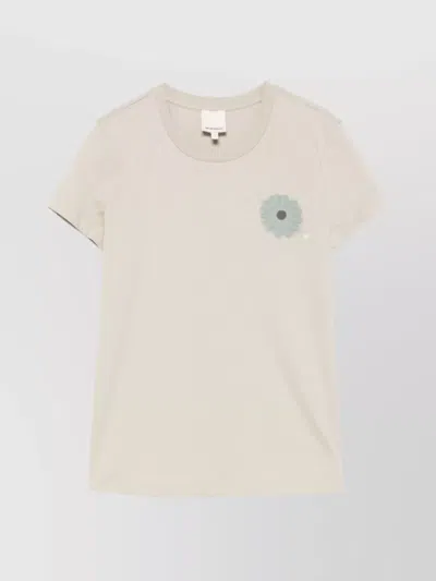 EMPORIO ARMANI CREW NECK ORGANIC COTTON T-SHIRT WITH FLORAL PRINT
