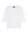 Emporio Armani Crew Neck Short Sleeve Top In Optical White