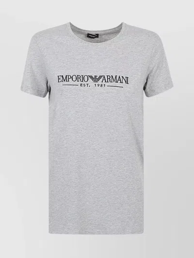 Emporio Armani Crew Neck Short Sleeves Straight Hem In Gray