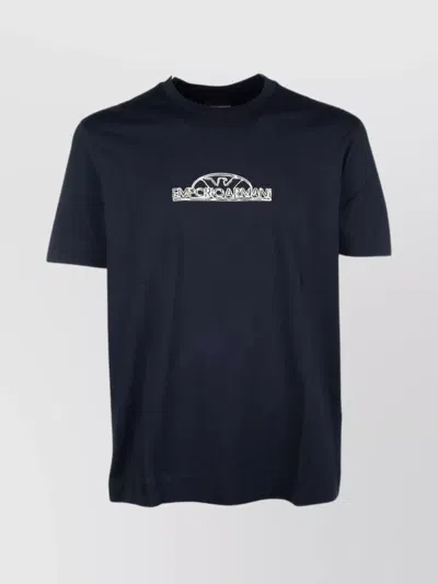 Emporio Armani Crew Neck Short Sleeves T-shirt In Blue