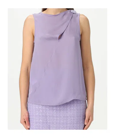 EMPORIO ARMANI EMPORIO ARMANI ICON DOUBLE GEORGETTE SATIN TOP