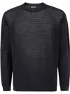 Emporio Armani Men's Lyocell Pullover Sweater In 蓝色