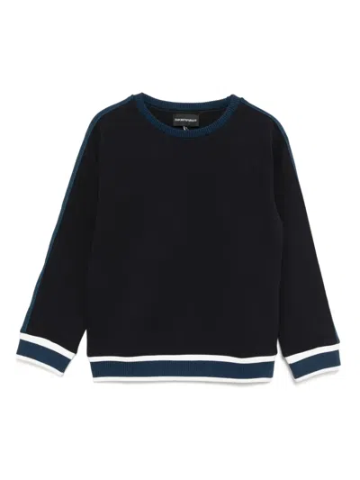 Emporio Armani Kids' Crew-neck Sweatshirt In Blue